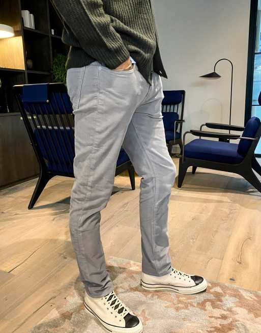 Levi s 511 Pantaloni slim grigio acciaio in velluto a coste