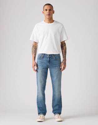 Schmale Jeans in Mittelblau Blau W32 L30