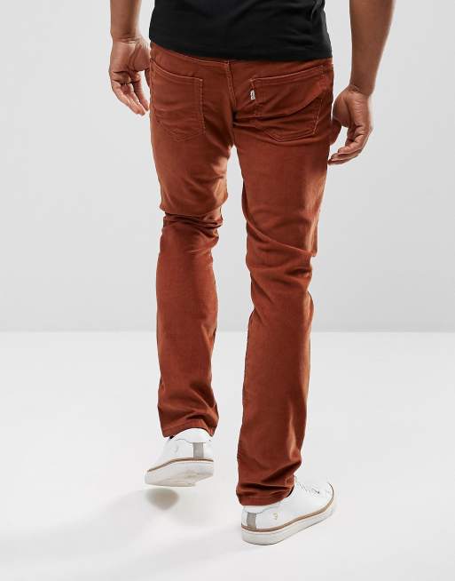 Levis 511 Slim Fit Cord Trousers Rich Brown | ASOS