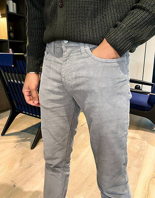 Levi's 511 slim fit corduroy trousers in steel grey | ASOS