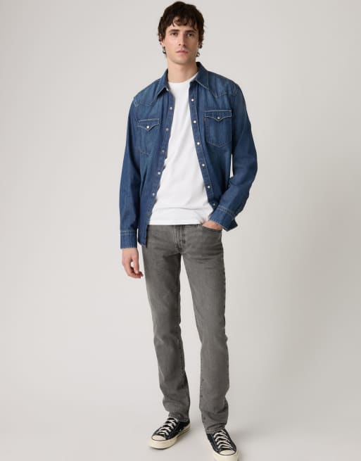 Levi's 511 slim jeans in dark grey, 3 of 4