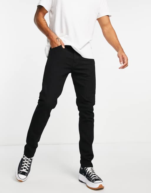 Levi's – 512 – Czarne dopasowane jeansy ze zwężanymi nogawkami
