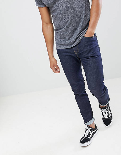 Levi's 512 – Czarne zwężane jeansy z niskim stanem, o dopasowanym kroju, z wytarciami w kolorze rock cod