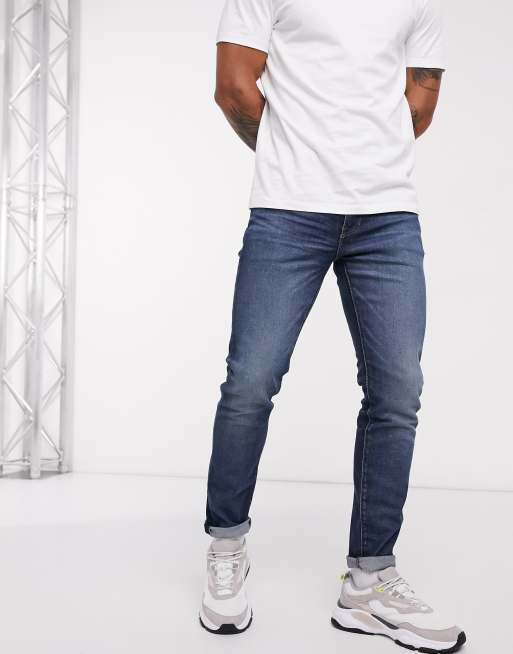 Levi's 512 Flex Tencel – Ciemnoniebieskie dopasowane jeansy ze zwężanymi nogawkami w odcieniu Red Red Juice