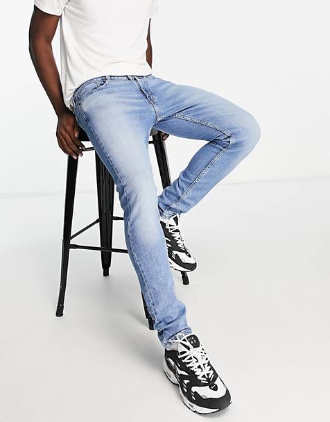 Uomo Abbigliamento da Jeans da Jeans a sigaretta Jeans slim elasticizzati lavaggio chiaro effetto vintage da 12,5 onceASOS in Denim da Uomo colore Blu 