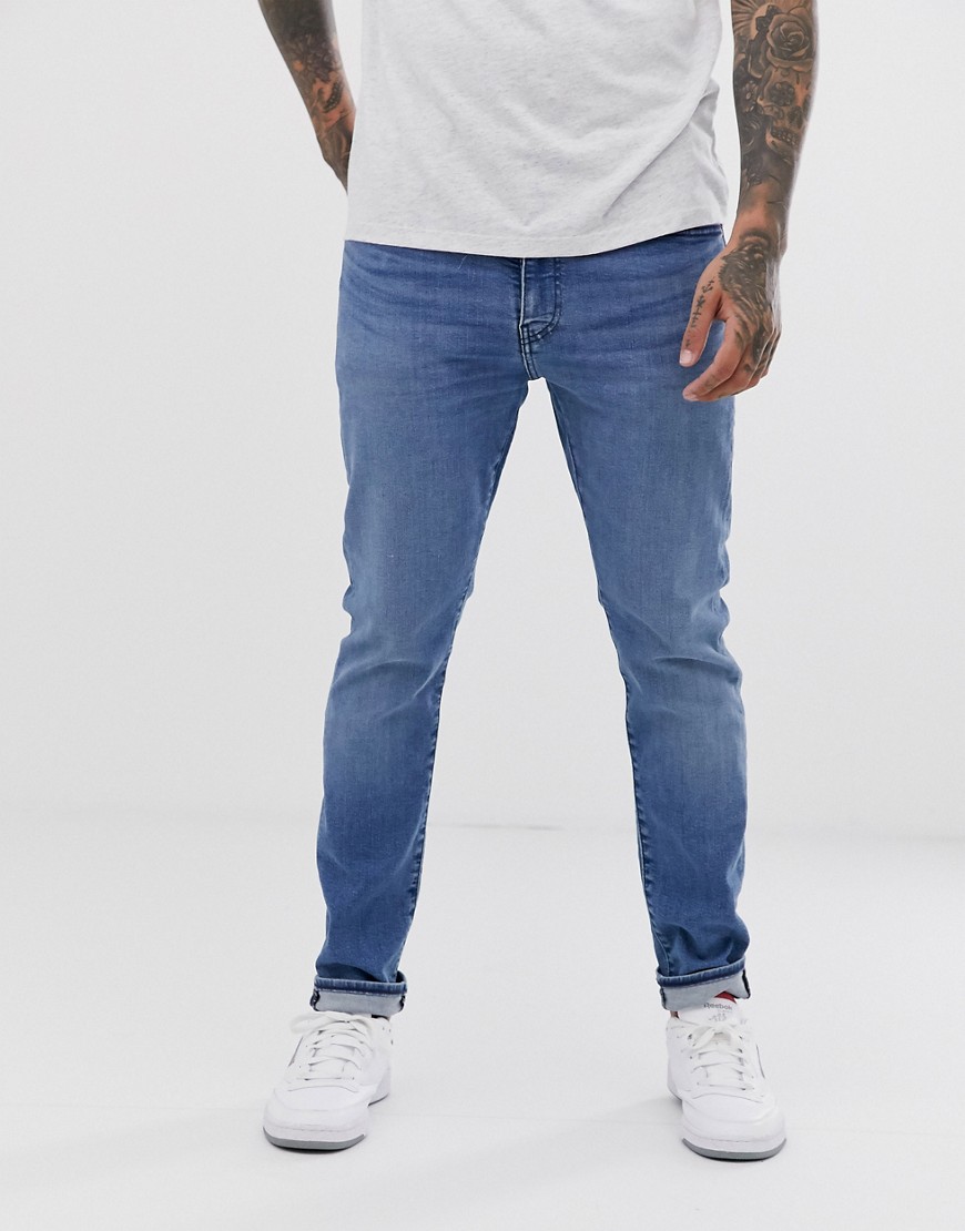 Levi's 512 - jeans vita bassa slim affusolati lavaggio cedar light mid overt advanced-Blu