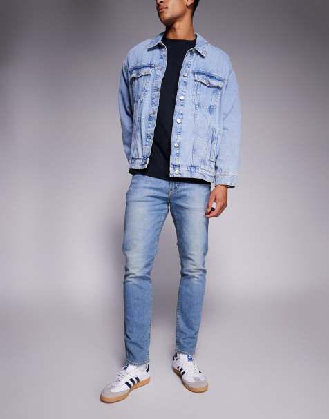 Levi's 512 – Mellanblå, tvättade, avsmalnande jeans i slim fit - view 1