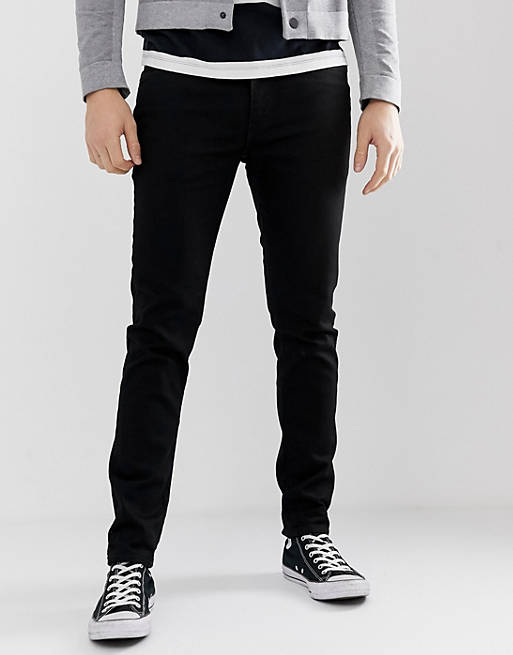 Levi's 512 – Schmal zulaufende, schwarze Jeans in schlanker Passform nit niedrigem Bund