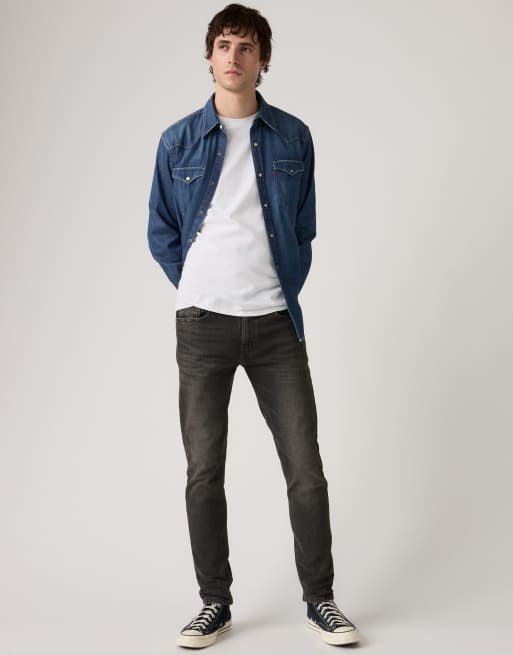 Levi's 512™ slim taper linen+ denim jeans in black, 3 of 4