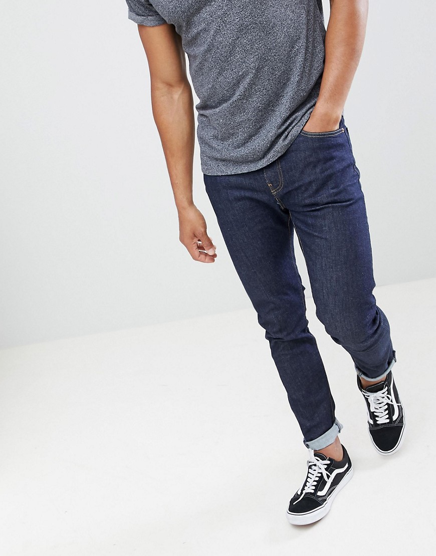 Levi's 512 - Smalle smaltoelopende jeans met lage taille en rock cod rinse wassing-Blauw