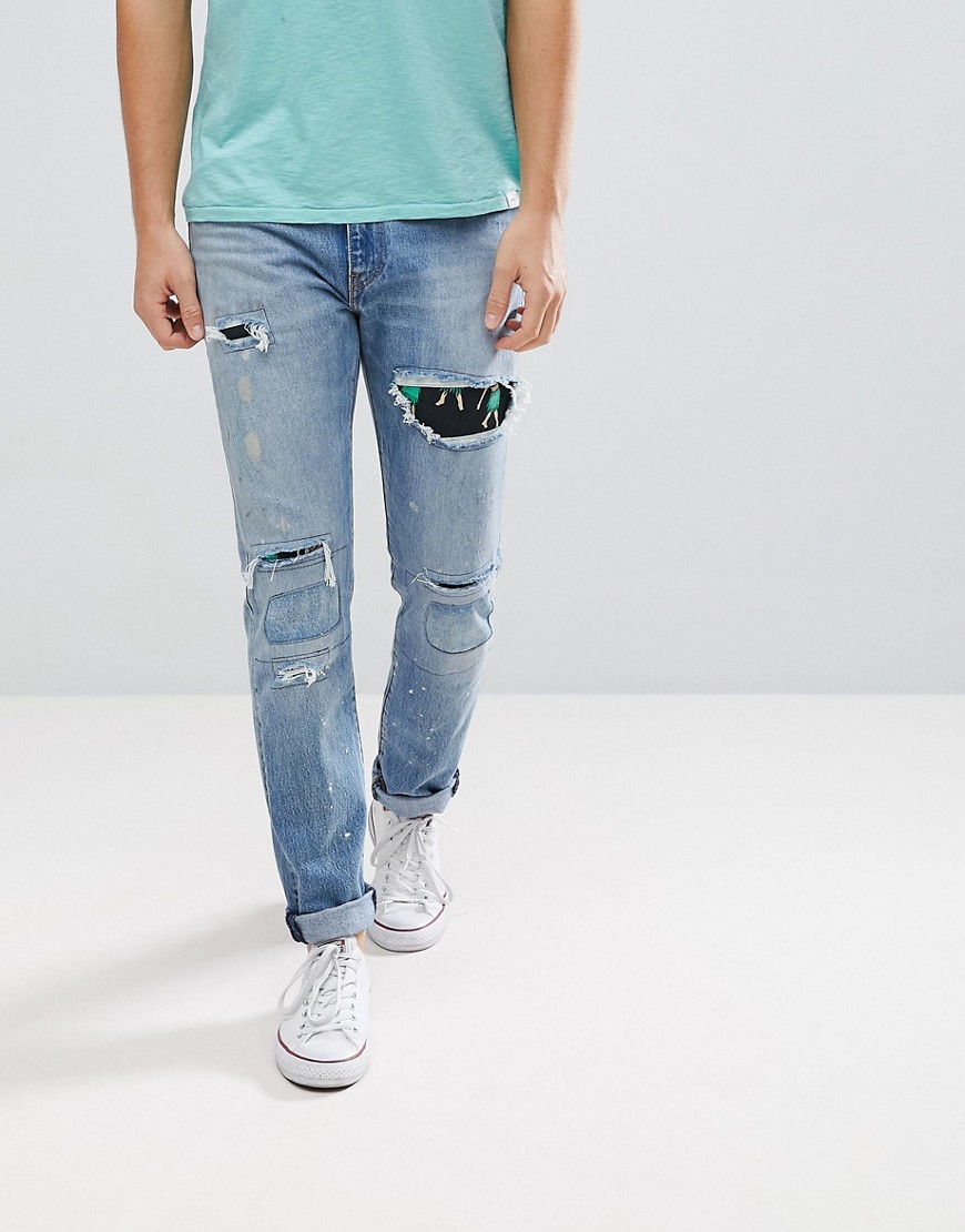 Levi's 512 - Smalle tapered low rise jeans i hula time light wash-Blå