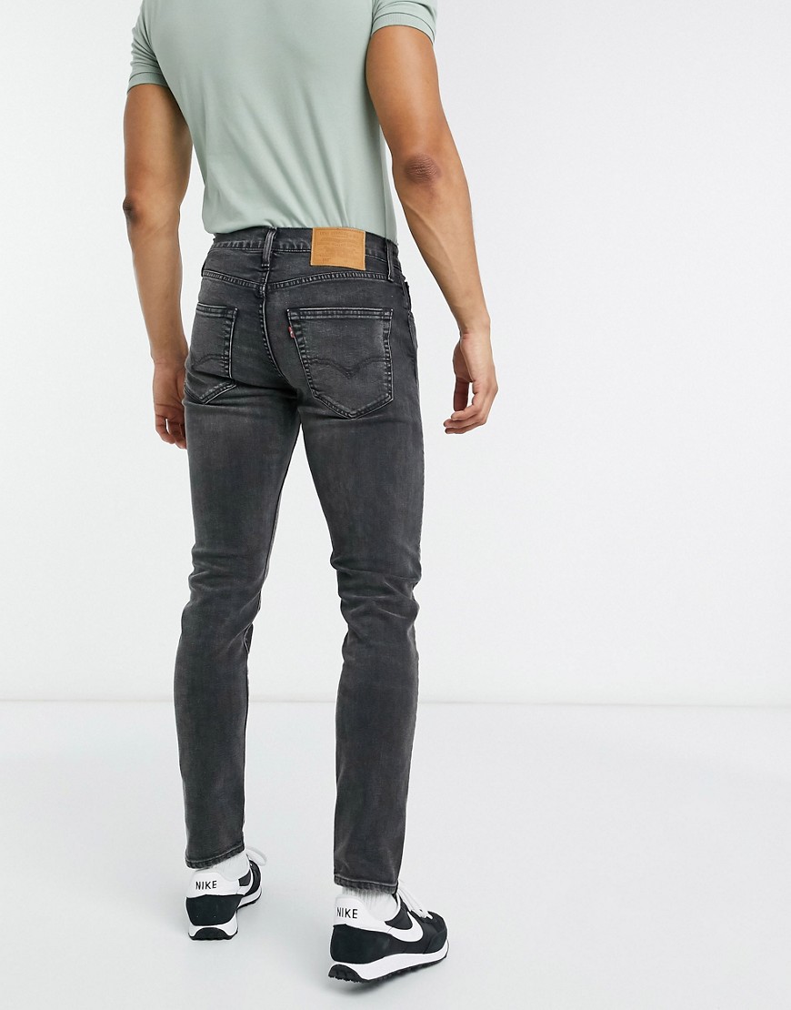 Levi's – 512 – Svarta avsmalnande jeans i smal passform och varm tvätt