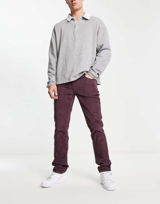 Levi's 513 slim corduroy pants in burgundy | ASOS