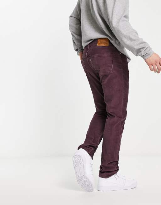 Levi's 513 slim corduroy pants in burgundy | ASOS