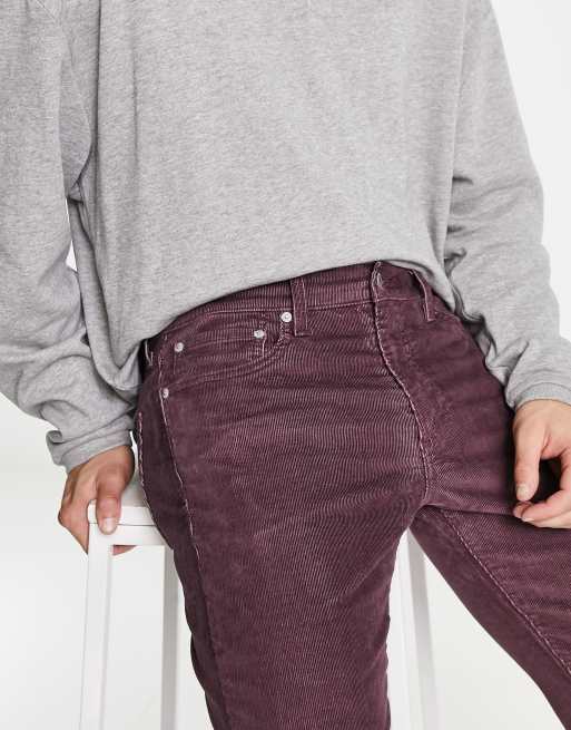 Levi's 513 slim corduroy pants in burgundy | ASOS