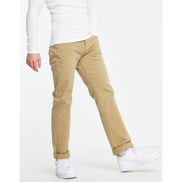 Levi's 514 straight fit bi stretch jeans in beige | ASOS