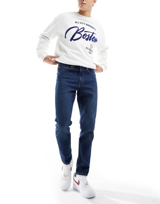 Levi's – 515 – Dopasowane granatowe jeansy z efektem sprania