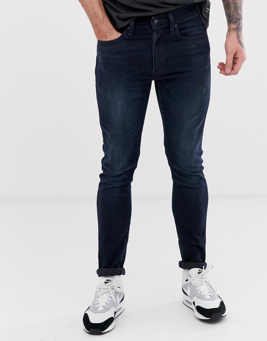 Levi's - 519 - Jeans super skinny a vita bassa lavaggio scuro Rajah Advance-Blu