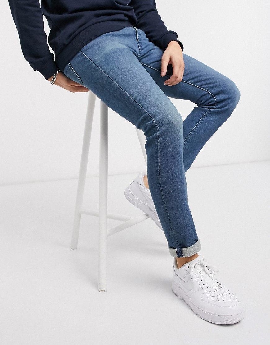 Levi's – 519 – Sage Oceanside – Mellanblå superskinny jeans med stretch