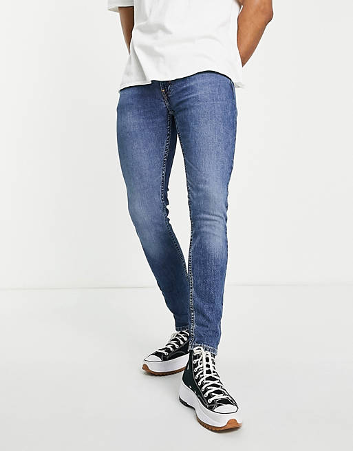 Levi's - 519 - Super skinny jeans in marineblauwe wassing