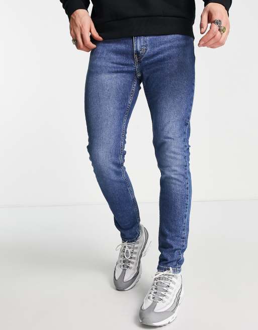 Levi's – 519 – Superskinny jeans i blå tvätt