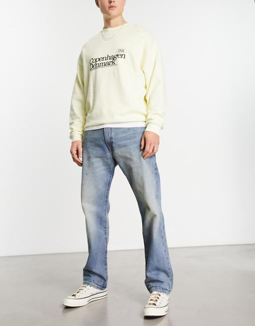 Levi's – 551z Authentic – Jeansy z prostymi nogawkami w kolorze spranego błękitu vintage z motywem plamek farby