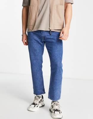 mens straight cropped jeans