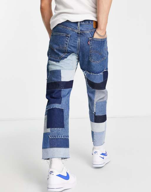 Levi's 551z straight crop jeans in patchwork