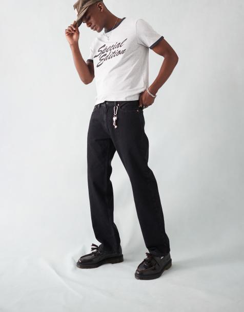Levi's – 555 '96 – Jeans in verwaschenem Schwarz mit lockerem, geradem Schnitt - view 1