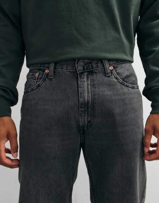 Levi's – 555 '96 – Locker geschnittene Straight Jeans in dunkelgrauer Waschung , 5 von 5