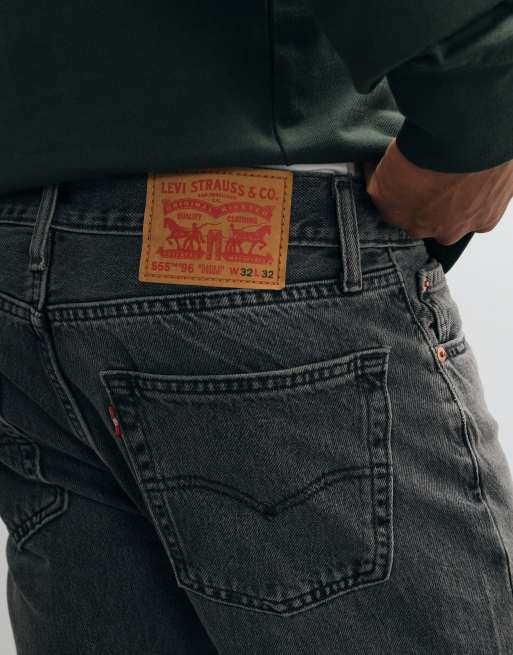 Levi's 555 '96 relaxed straight jeans in dark grey wash , 4 of 5