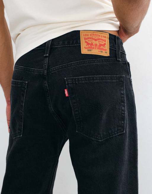 Levi's – 555 – '96 – Svarttvättade, avslappnade raka jeans , 2 av 5