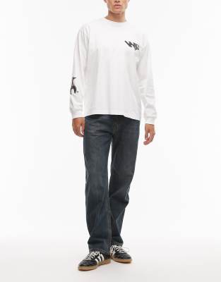 Levi's - 555 - Jean droit décontracté - Bleu foncé délavé-Bleu marine