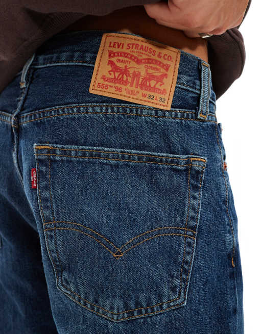 Levi s 555 Jeans dritti comodi stile 96 lavaggio blu medio ASOS
