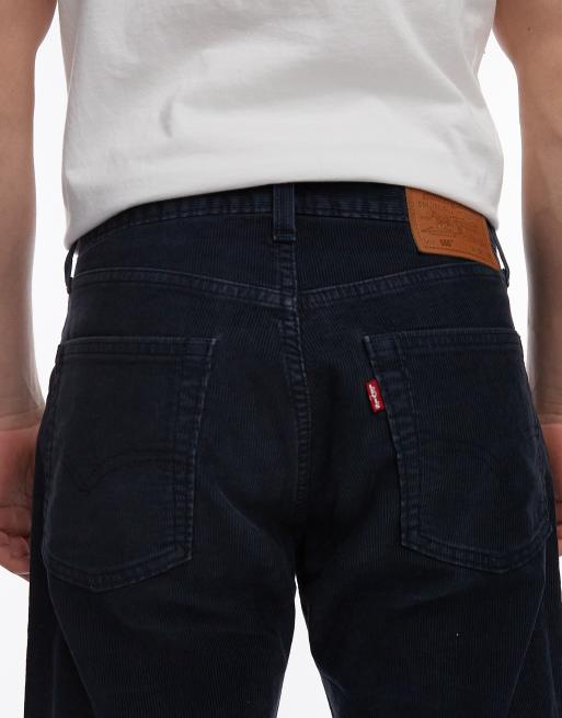 Levi's - 555 - Marineblå afslappede bukser med lige ben i fløjl, 4 af 5