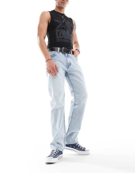 Levi's 555 relaxed straight fit jeans in light blue - view 1