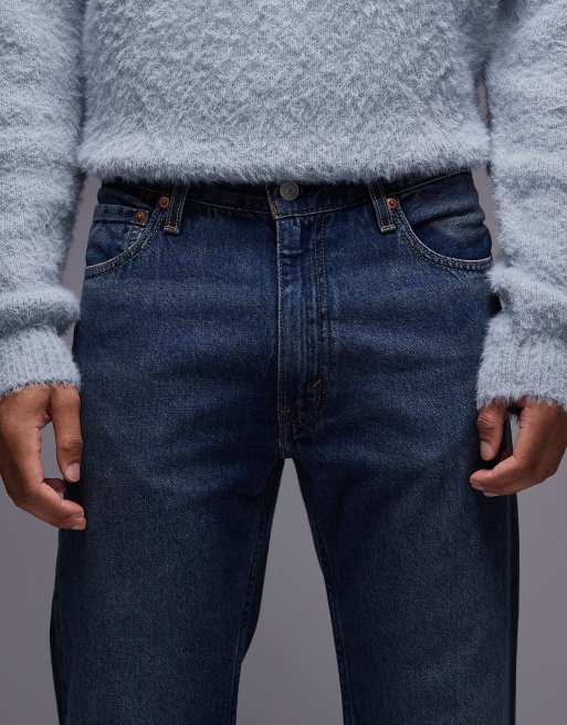 Levi's 555 relaxed straight fit lightweight jeans in dark wash, 5 of 5