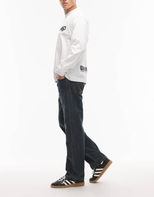 Levi's 555 relaxed straight jeans in dark wash , 3 of 5