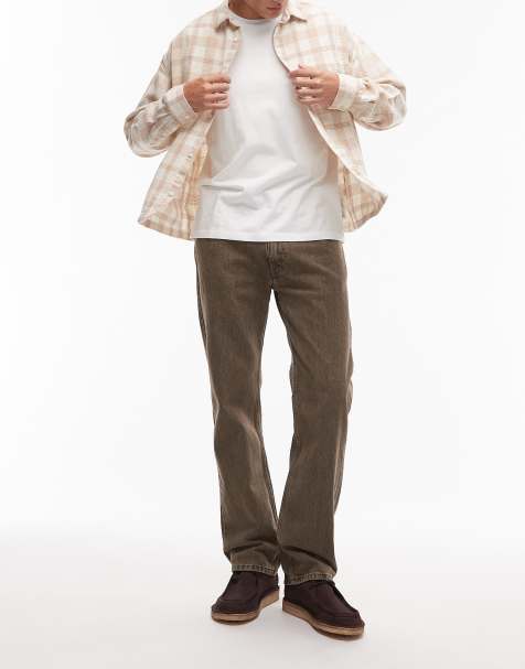 Levi's 555 relaxed straight leg jeans in brown overdye - view 1