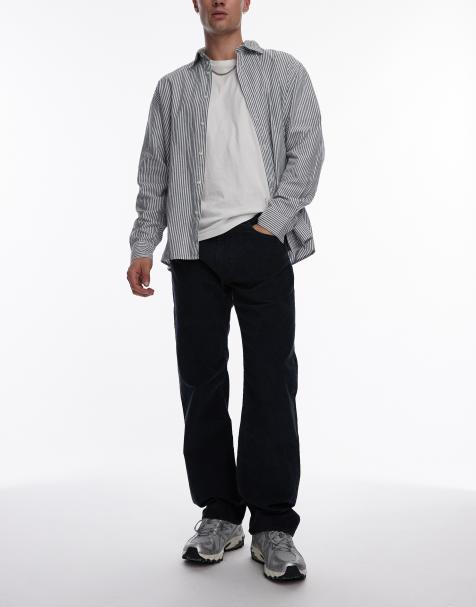 Levi's - 555™ - Ruimvallende broek van corduroy met rechte pasvorm in marineblauw - view 1