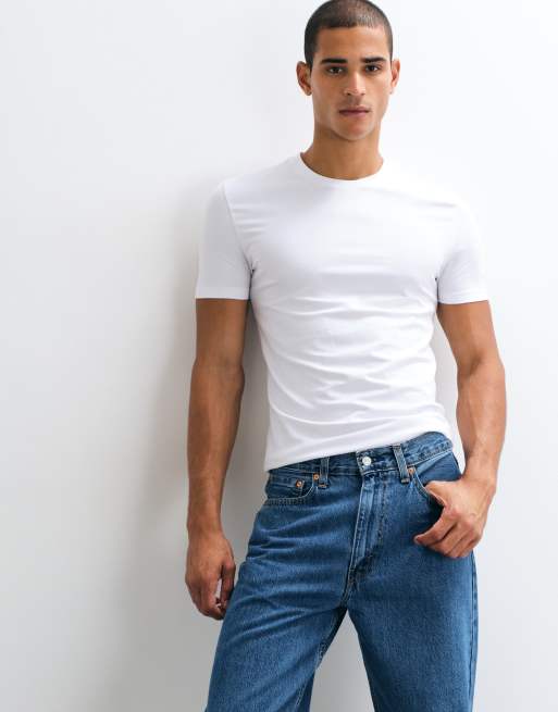 Levi's - 565 '97 - Løstsiddende blå jeans med lige ben , 4 af 5