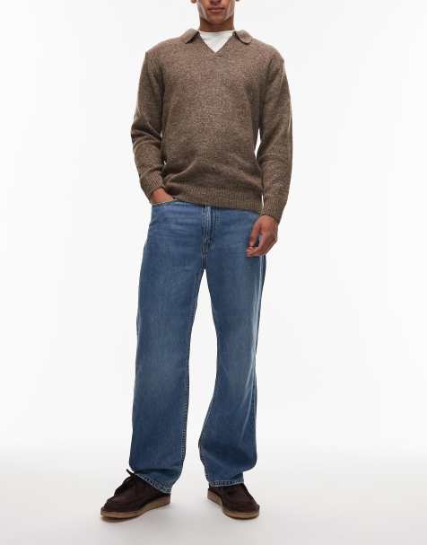 Levi's – 565 – Locker sitzende, leichte Straight Jeans in mittelblauer Waschung - view 1