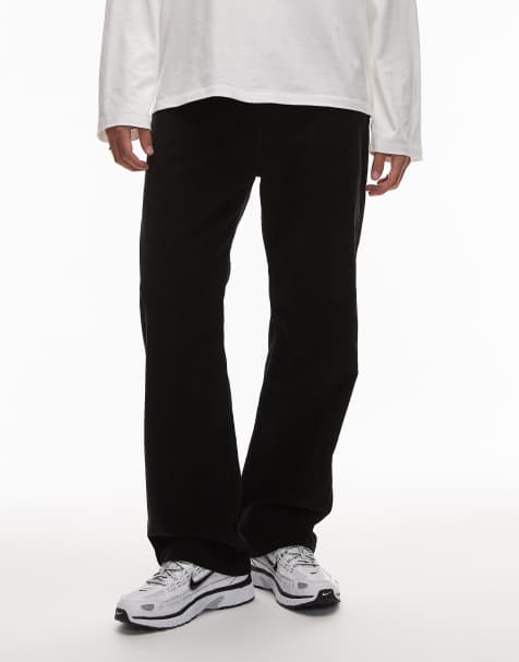 Levi's 565 loose straight fit cord 5 pocket trousers in black - view 1