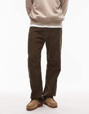 Levi's 565 Loose Straight Fit Corduroy 5 Pocket Pants In Brown