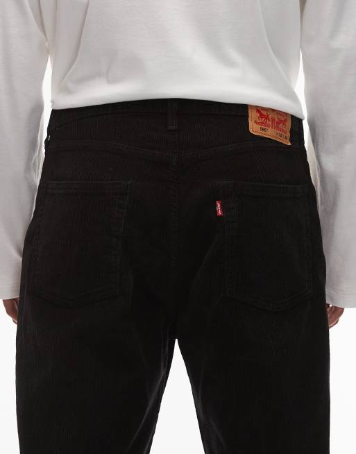 Levi's - 565 - Pantaloni dritti ampi in tessuto a coste nero con 5 tasche, 5 di 5