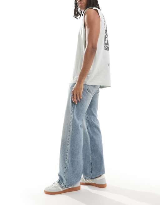 Levi's 567 relaxed flare fit jeans in light wash | ASOS