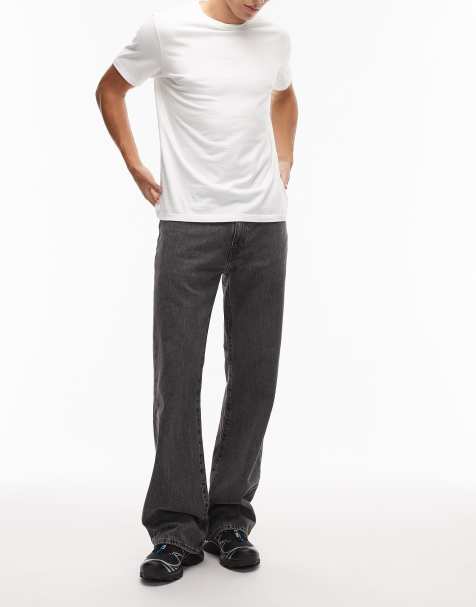 Levi's 567 relaxed flare fit jeans in washed black - view 1