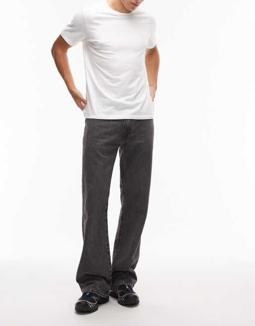 Levi's 567 relaxed flare fit jeans in washed black