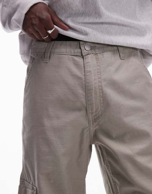Levi's 568 cargo loose straight slub pants in beige