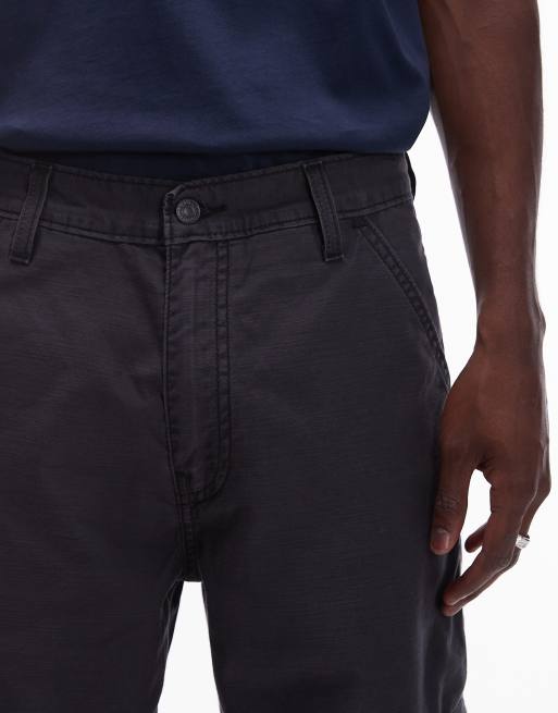 Levi's 568 cargo loose straight slub pants in black